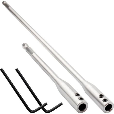 2pcs Rallonge de Foret 150mm/300mm Extension de Foret en Acier à Haute Teneur en Carbone Rallonge de Perceuse 1/4" Rallonge de Mèche en Bois 6.35mm Rallonge de Tige avec 2 Clés Hex (1/5)