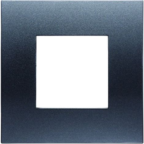 Placca Plastica ETTROIT Serie Venus 2 Posti/Moduli 502 Compatibile Con Vimar Arke, 14 Colori Disponibili (Acciaio Scuro)