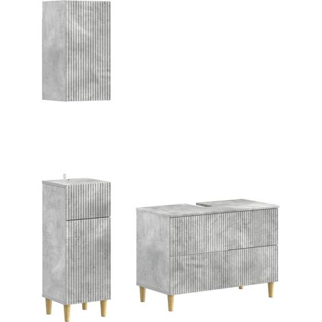 3 Piece Bathroom Cabinet Set ARNHEM Concrete Grey vidaXL (1/5)
