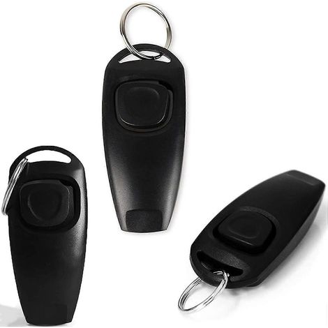 Clicker pour chien, lot de 3 (noir), 2 en 1 - Clicker de dressage canin (1/5)