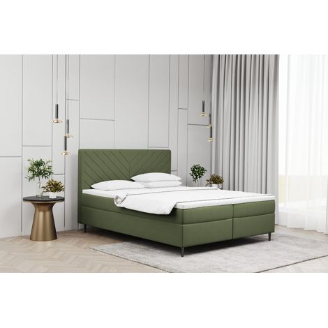 Kaiser Möbel Boxspringbett mit matratze und bettkasten, Schlafbett Vero Olive 120x200 cm (1/2)