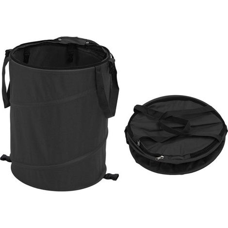 Tbest poubelle pliable Poubelle de Camping de grande capacité, Portable, multifonctionnel, en tissu Oxford piscine essence Noire (1/5)