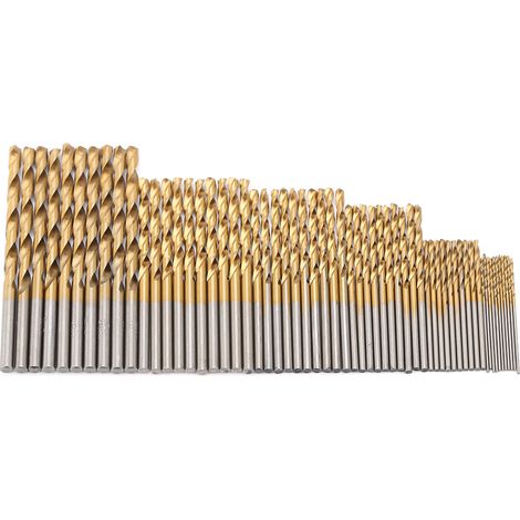 60Pcs Mini High Speed Steel Plating Titanium Straight Hand Twist Drill Bits Tool