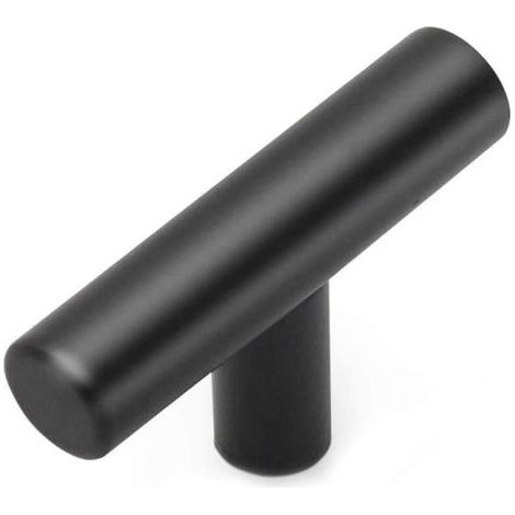 Ensemble de 5 boutons d'armoire en acier inoxydable 2 "à trou unique, boutons de tiroir noir mat, boutons d'armoire et poignées de tiroir (1/4)