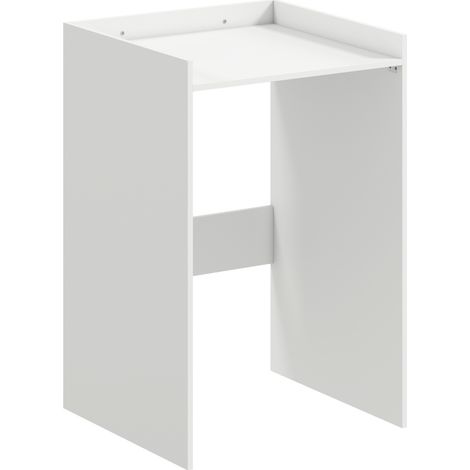 Meuble lave-linge de salle de bain avec niche ouverte, tablette pratique, finition blanche, structure bois, pour petits espaces, 64 x 60 x 97,5 cm, CHICFURN (1/5)