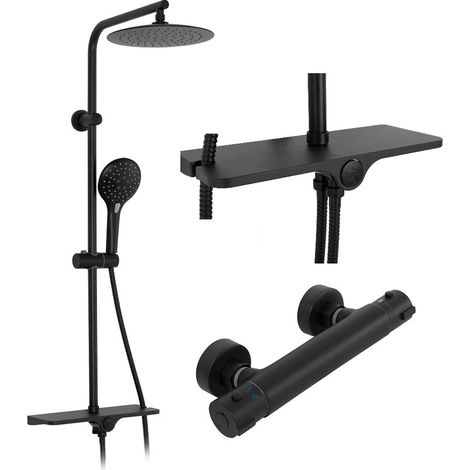 KIT DE DOUCHE AVEC THERMOSTAT REA MIKE BLACK (1/5)