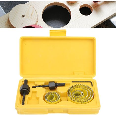 Hochwertiges Lochsägen-Set für die Holzbearbeitung (11-teilig, gelb) 19 mm 22 mm 28 mm 32 mm 38 mm 44 mm 54 mm 64 mm (1/5)