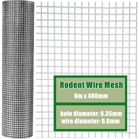 40 cm x 6 m Anti-Rodent Wire Mesh, Stainless Steel 304 Anti-Rat Wire Mesh to Block Access to Mice, Squirrel, Bird - to Fill Gaps Around Home and Garden (1/5)