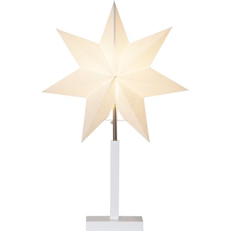 Papierstern-Tischleuchte -Karo', weiß, 52cm (1/4)