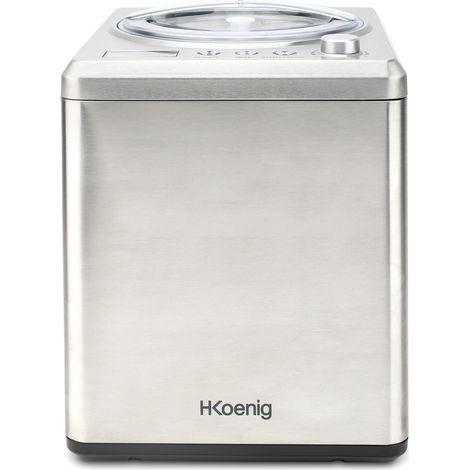 HKoenig HF340 MÃ¡quina Para Hacer Helados Caseros y Sorbetes Profesionales, Heladera Con Compresor, 180 W, 2 Litros, PreparaciÃ³n 30 Mins, Pantalla LCD, ConservaciÃ³n En FrÃ­o, Acero Inoxidable