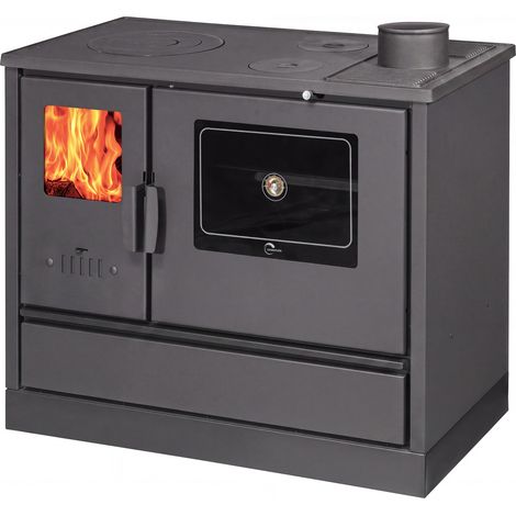 Cuisinière Bois avec Four Chauffage seul Versi 7,9 kW Noir Sannover (1/2)