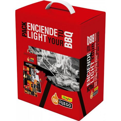 Pack enciende tu barbacoa, ok fuego, 28,5 x 19 x 35,5 cm