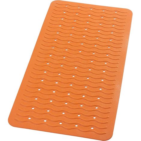 Tapis de baignoire Orange fluo 38 x 80 cm (1/5)