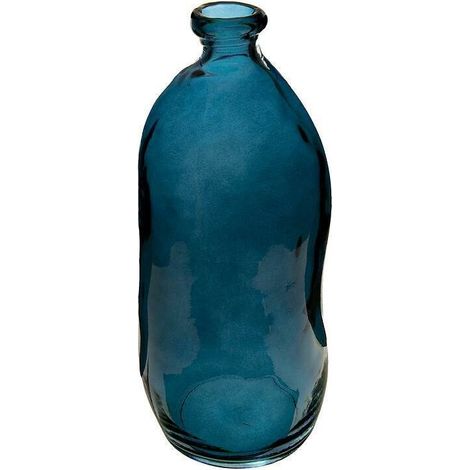 Vaso in vetro Dame J, 35 cm, blu, riciclato. (1/4)