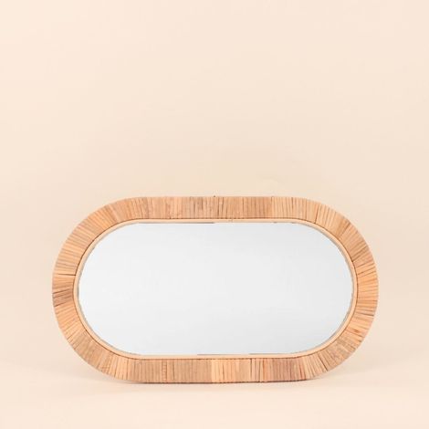Miroir en rotin ovale 45x25cm (1/4)