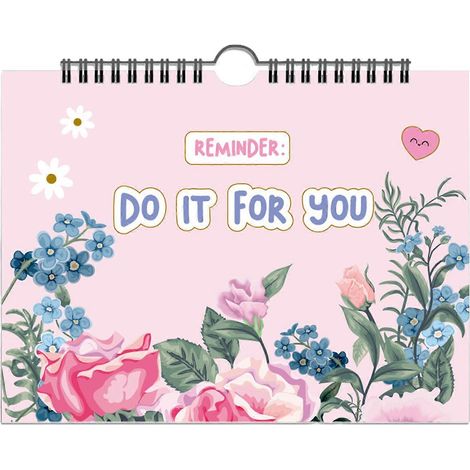 Agenda floral portable avec carnet d'objectifs hebdomadaires pour adultes et adolescents