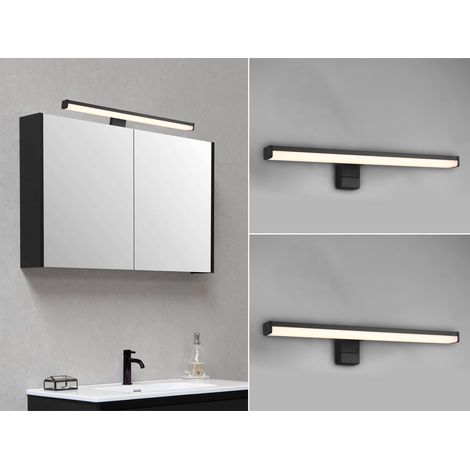 LED Badezimmer Wandleuchten 2er Set in Schwarz - Spiegelleuchten, Breite 40cm (1/5)