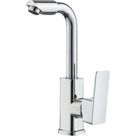 Robinet de salle de bain en laiton chromé, mitigeur double canal moderne pour lavabo avec flexible anti-éclaboussure de 80 cm (1/5)