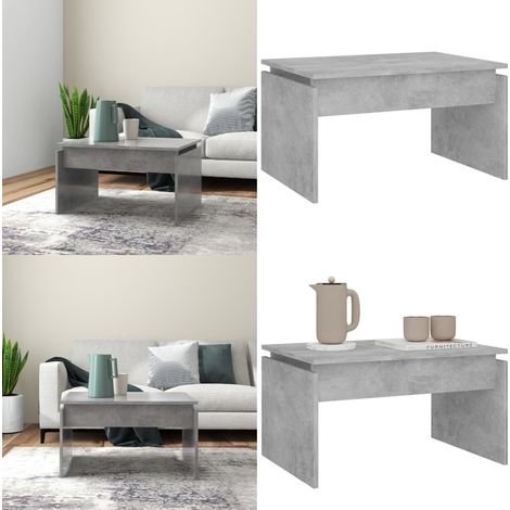 Table basse gris béton 68x50x38 cm bois d'ingénierie - Table Basse - Meuble Salon - Table D'appoint - Table En Bois - Design Moderne - Home & Living (1/5)