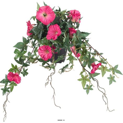 Ipomée liseron factice retombant en pot H40cm fleurs Rose fushia - couleur: Rose fushia 730