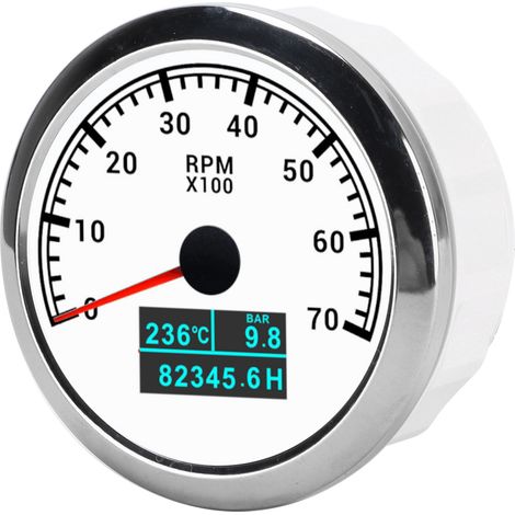 Compteur de tours 3-en-1 multifonction pour bateau et automobile, cadran blanc, 9-32V DC, accessoire marin