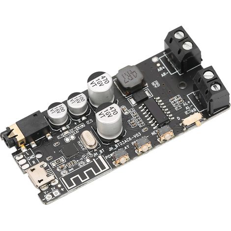 Amplificateur Audio Bluetooth 5.0, 2x5W, Prise Casque 3.5mm, pour Enceintes DIY et Projets Audio