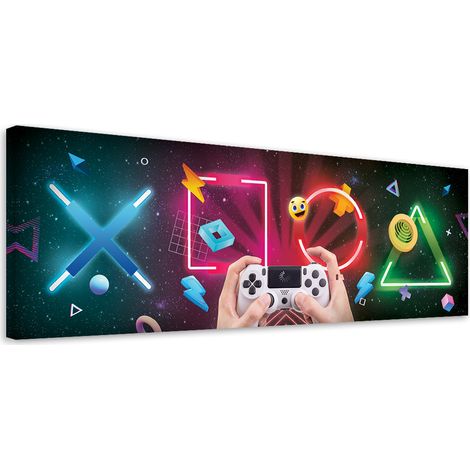 Quadro su tela, Pulsanti e controller di gioco - 90x30 (1/4)