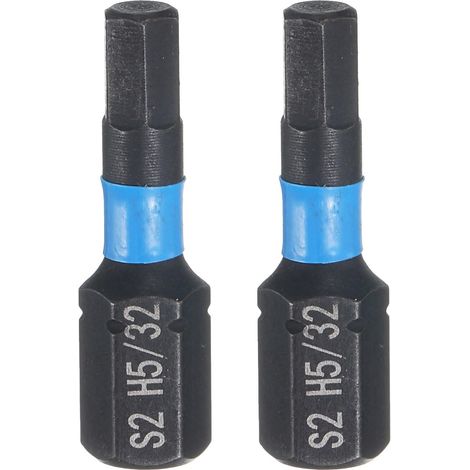 2pcs H5/32 SAE Embout de Tournevis Hexagonal 1/4" Tige Hexagonale 25mm/1" Longueur Acier S2 Tournevis Magnétique à Tête Hexagonale et Forets Industriels (1/5)