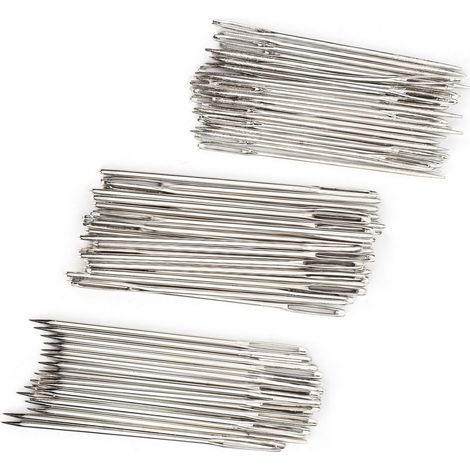 Aiguilles à coudre à gros chas pour usage domestique, aiguilles à repriser, aiguilles à coudre en acier haute résistance, aiguilles à quilter à gros chas pour coton, combinaisons d'aiguilles à laine. (1/5)