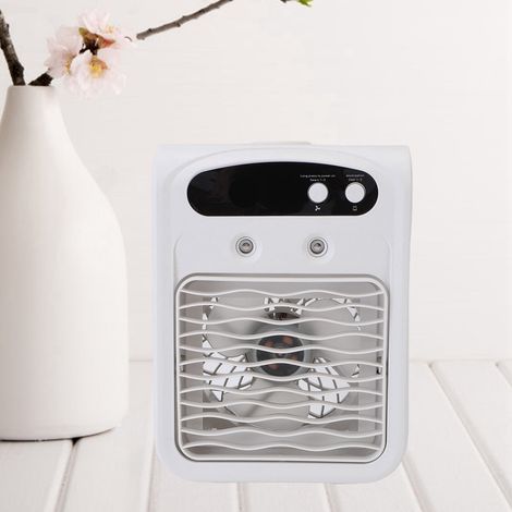 Aire acondicionado de sobremesa con humidificador – Depósito de agua de 1000 ml con carga USB para oficina/dormitorio – Blanco (1/5)