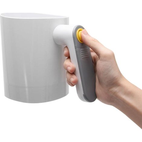 Tamis à farine électrique à piles, en acier inoxydable, outil de cuisson, shaker en maille en acier inoxydable, passoire à poudre, passoire à pâtisserie (blanc) Taille unique (1/5)