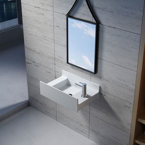 Petite vasque murale en solid surface SDV68R version droite (1/3)