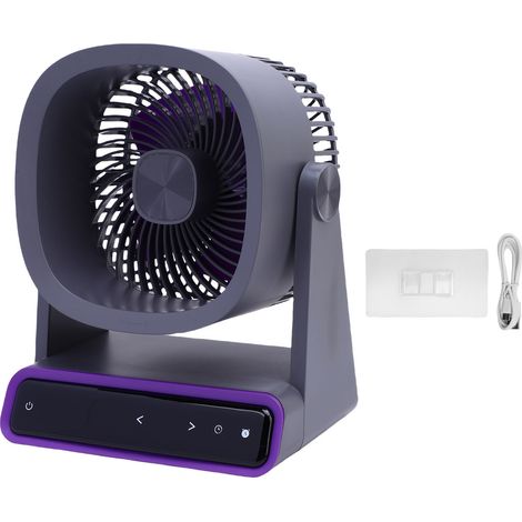 Ventilatore da Tavolo e Parete Silenzioso con Batteria 4000mAh, Touchscreen e Design Moderno in ABS – Ideale per Camera, Ufficio e Campeggio (1/5)