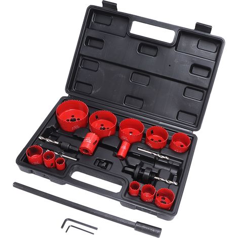 21-teiliges HSS-Lochsägen-Set mit schnell schneidendem Kernbohrer, Verlängerungsstange, Gewindeadapter und Sechskantschlüssel. (1/5)