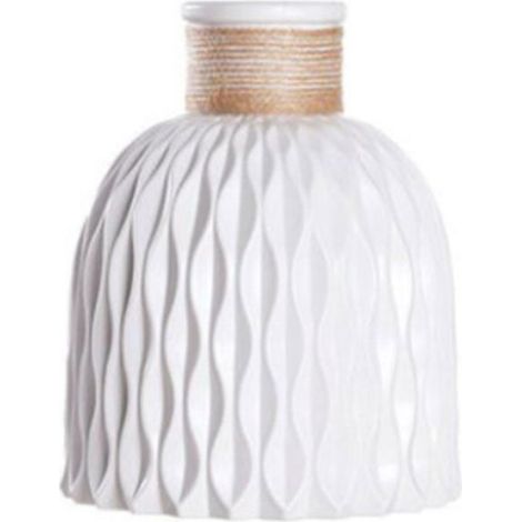 Vase Nordique - - Géométrique - Plastique - Blanc - 12x15 cm (1/4)