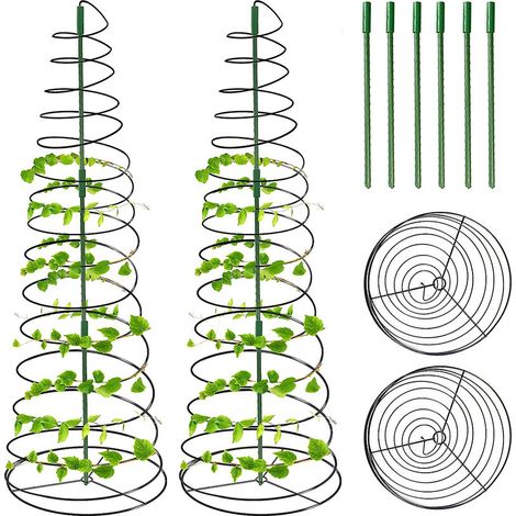 Lot de 2 piquets de jardin pour plantes grimpantes, poteau en mousse réglable pour plantes grimpantes de 45 à 135 cm (1/5)