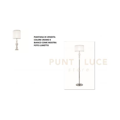 PIANTANA TEBE BIANCO  E CROMO 1 LUCE ATTACCO E27 D.40CM
