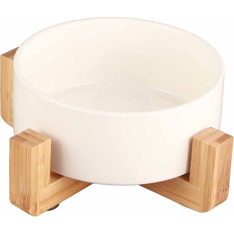 Lot de 2 pots de fleurs rustiques en céramique avec support en bois, présentoir intérieur pour plantes décoratives (1/5)