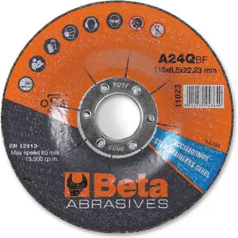 Beta 11023 Disco abrasivo da sbavo per acciaio e inox - 125 x 6,5 x 22,23 mm (1/3)