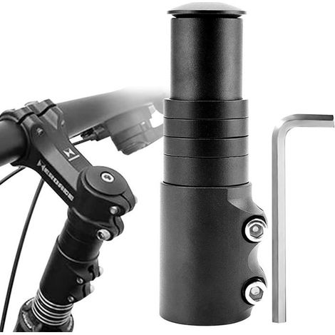Rehausse Potence VTT Potence de Guidon Fourche Extenseur Réglable Rallonge Potence Velo en Alliage d'Aluminium Rallonge (1/5)