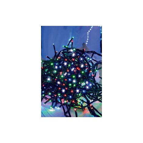 CATENA LUMINOSA A BATTERIA 60 LED C/GIOCH MULTICOL