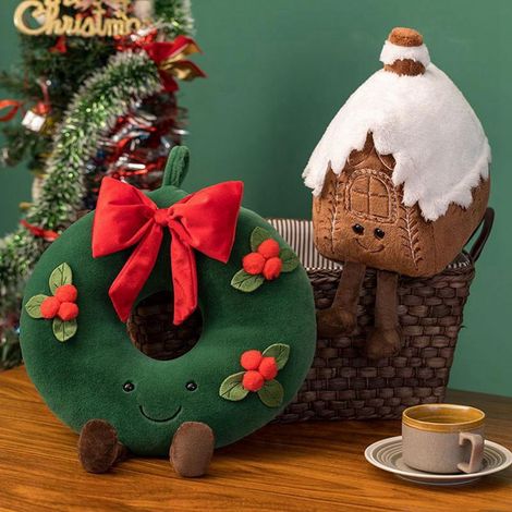 Coussin En Peluche Forme De Maison En Chocolat - Décor De Noël Pour Arbre Et Fête - 45 Cm (1/3)
