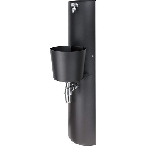 Bel-Fer – Fontaine murale de jardin avec robinet et seau – Fer peint antirouille – Hauteur raccordement eau 0-116cm – Dimensions 119x30x25cm – Made in Italy