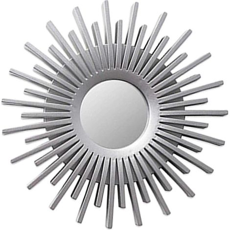 Miroir mural rond pour salle de bain, décoration murale, miroirs muraux uniques, miroir de décoration pour chambre et maison-Sun Shaped Silver