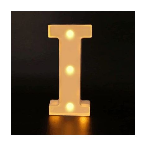 (I) Veilleuse LED en forme de lettres et de chiffres, 16 cm de lumière lumineuse pour les lettres (1/5)