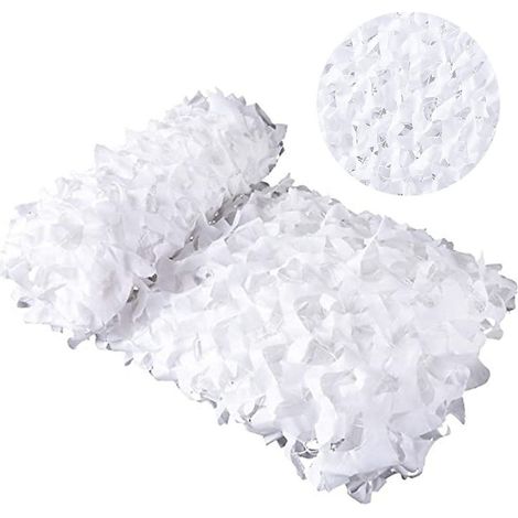Filet de camouflage blanc neige , Filet de camouflage pour chasse, maille de camouflage, 5 X 5 m (1/5)
