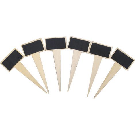 Set di 6 mini etichette da giardino in legno naturale, ecocompatibili, per piante, fiori, ortaggi e semi. (1/5)