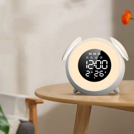 Reloj despertador digital LED inteligente con batería de 1200 mAh, 25 tonos de alarma para la oficina, fabricado en material ABS. (1/5)
