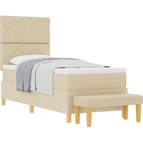 Maison Exclusive - Lit à ressorts avec coussin Crème 200 x 80 cm tissu (1/5)