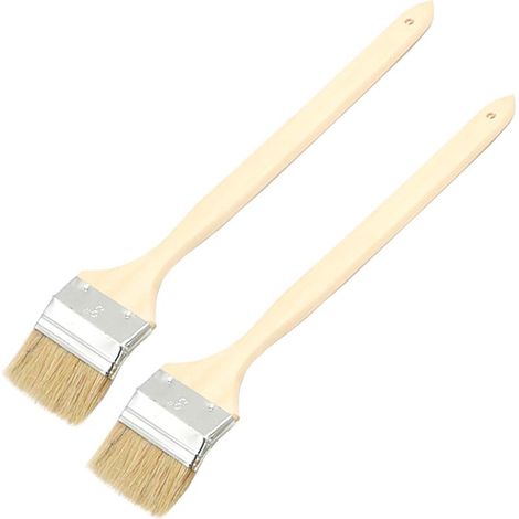 Tête de brosse largeur 75mm/3 pouces de Long, manche en bois, virole en métal, pinceau courbé, brosse de radiateur Beige 704 (2 pièces) (1/5)